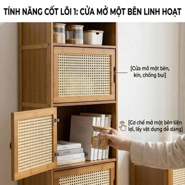 Kệ gỗ tre 4-5 tầng Vintage cổ điển, nhiều ngăn, đẹp cho bếp, phòng khách, phòng ngủ - 368.000₫