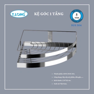 Kệ góc 1 tầng SU304 25cm - Tiết kiệm không gian, giá chỉ 195.000₫ 2 Kệ góc 1 tầng SU304 25cm - Tiết kiệm không gian, giá chỉ 195.000₫ 2