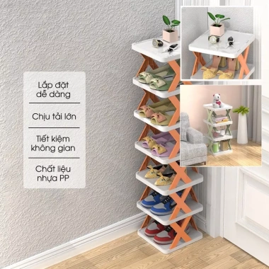 Kệ góc giày dép 5 tầng đa năng, tháo lắp gấp gọn, mẫu mới - Giá chỉ 35.000 VND 5 Kệ góc giày dép 5 tầng đa năng, tháo lắp gấp gọn, mẫu mới - Giá chỉ 35.000 VND 5