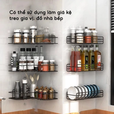 Kệ Góc Nhà Tắm Dán Tường Thép Inox Không Gỉ – Tam Giác 10kg, Đa Năng, Giá 40.000 VND