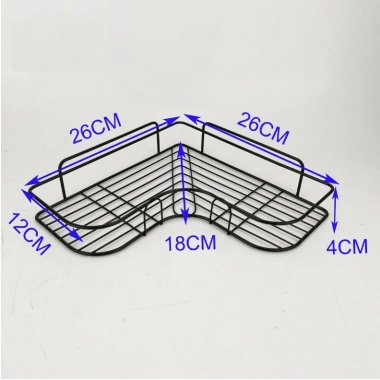 Kệ góc sắt không gỉ dán tường tiện lợi - Giá 39.000, lý tưởng cho nhà tắm & bếp