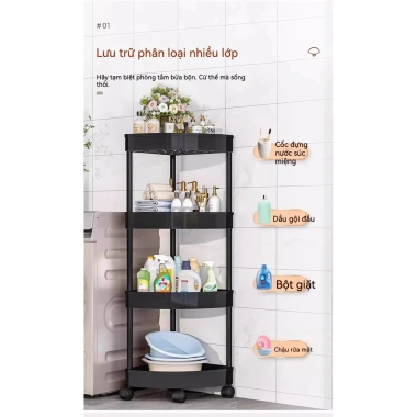 Kệ góc tắm đa năng 2-5 tầng nhựa chống thấm dễ vệ sinh Giá mỹ phẩm giao Hà Nội 86.174₫