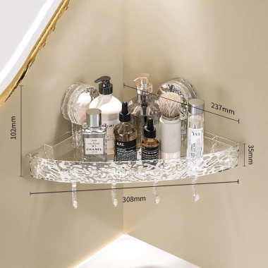 Kệ Góc Tam Giác Đa Năng Gắn Tường - Siêu Dính Hút Chân Không, Kèm Móc, 55.900₫