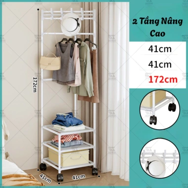 Kệ góc treo quần áo 360 bánh xe modern – giá phơi đồ, kệ giày đa năng, sơn tĩnh điện chống gỉ, giảm 18 phần trăm chỉ 112.000đ