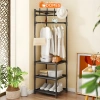 Kệ góc treo quần áo thông minh bánh xe 360° - Giá phơi đa năng, kệ giày thép sơn tĩnh điện, chỉ 109.000₫