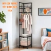 Kệ góc treo quần áo thông minh bánh xe 360° - Giá phơi đa năng, kệ giày thép sơn tĩnh điện, chỉ 109.000₫ 4
