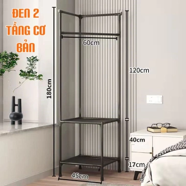 Kệ góc treo quần áo thông minh bánh xe 360° - Giá phơi đa năng, kệ giày thép sơn tĩnh điện, chỉ 109.000₫