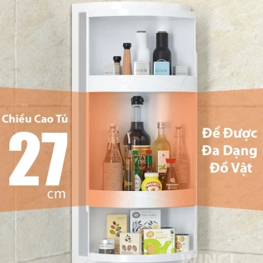 Kệ góc xoay 360 độ đa năng cho nhà tắm, bếp, bàn trang điểm - Giá chỉ 125.000đ