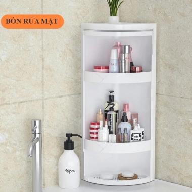 Kệ góc xoay 360 độ đa năng cho nhà tắm, bếp, bàn trang điểm - Giá chỉ 125.000đ
