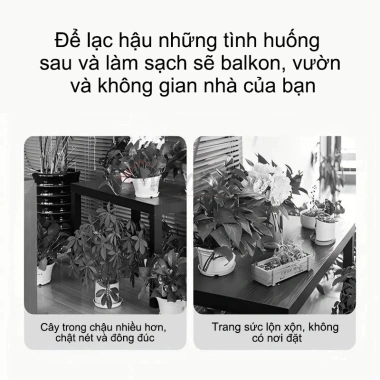 Kệ hoa 2/3 tầng giá đỡ hình thang thép carbon - Thiết kế sang trọng, chỉ 92.400₫