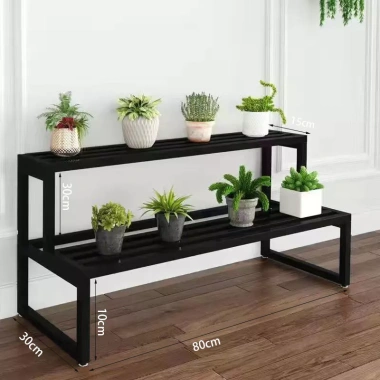 Kệ hoa 2/3 tầng giá đỡ hình thang thép carbon - Thiết kế sang trọng, chỉ 92.400₫