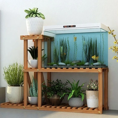 Kệ Hoa Đỏ Lưới Gỗ Nhiều Tầng - Trang trí phòng khách, nội thất gia dụng, giảm giá 368k
