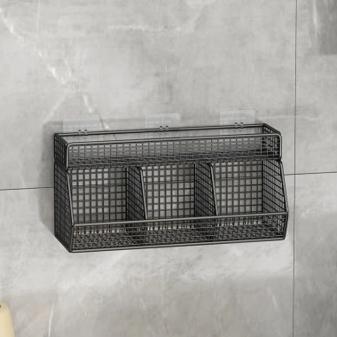 Kệ Inox 3 Ngăn 2 Tầng Lưới Treo Tường Tiết kiệm không gian bếp & tắm, chỉ 61.500₫