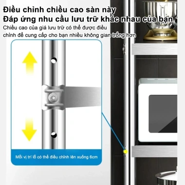 Kệ inox 3 tầng dày có bánh xe, Đựng lò vi sóng, nồi, chảo, chỉ 409.000₫