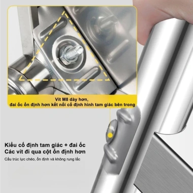 Kệ inox 3 tầng dày có bánh xe, Đựng lò vi sóng, nồi, chảo, chỉ 409.000₫