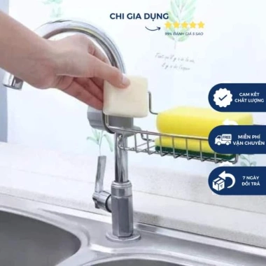 Kệ inox 304 đa năng, đựng lưới rửa bát, xà bông treo, giá chỉ 59.000đ 3