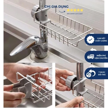 Kệ inox 304 đa năng, đựng lưới rửa bát, xà bông treo, giá chỉ 59.000đ 5