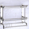 Kệ inox dán tường 2 tầng 40cm - Giá 219.000đ, kèm móc treo, dụng cho nhà tắm