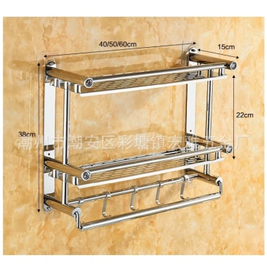 Kệ inox dán tường 3 tầng - Giá 219.000đ, treo khăn & để đồ nhà tắm, tiết kiệm không gian 2 Kệ inox dán tường 3 tầng - Giá 219.000đ, treo khăn & để đồ nhà tắm, tiết kiệm không gian 2