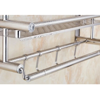Kệ inox dán tường 3 tầng - Giá 219.000đ, treo khăn & để đồ nhà tắm, tiết kiệm không gian