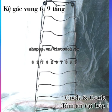 Kệ inox để vung SUS304 6-9 tầng – Giá treo chịu nhiệt, giảm còn 62.000đ