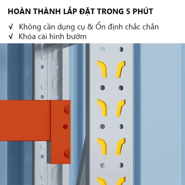 Kệ kho hàng sắt 4 tầng siêu thị chịu 200kg/tầng, lắp đặt 5 phút, giá 1,300,000₫