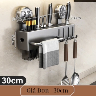 Kệ Không Khoan Đa Năng Treo Tường Nhà Bếp - Giá Cài Dao, Kéo, Ống Đũa KD00-01