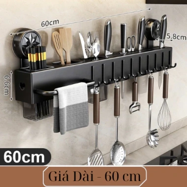 Kệ Không Khoan Đa Năng Treo Tường Nhà Bếp - Giá Cài Dao, Kéo, Ống Đũa KD00-01