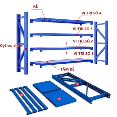 Kệ KING GLOBAL Chịu lực cao 250kg/lớp - Dày 200x60x200mm, chống ẩm, giá ưu đãi 2,5 triệu 8