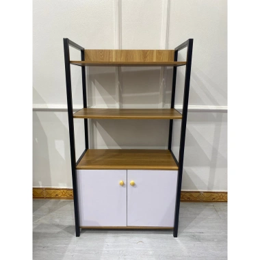 Kệ Lò Vi Sóng 4 Tầng Đa Năng - Khung Sắt, Tủ Gỗ MDF Phủ Melamine, Giá 245.000₫
