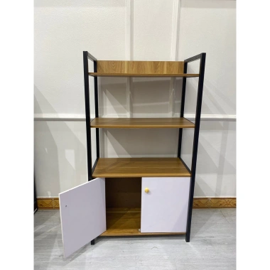 Kệ Lò Vi Sóng 4 Tầng Đa Năng - Khung Sắt, Tủ Gỗ MDF Phủ Melamine, Giá 245.000₫