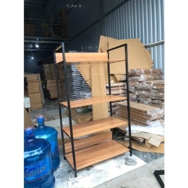 Kệ Lò Vi Sóng 4 Tầng Khung Sắt Sơn Tĩnh Điện, Mặt Gỗ MDF Melamin Chống Thấm, Tiết Kiệm Không Gian - 269k