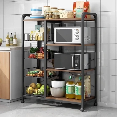 Kệ lò vi sóng 70-90cm gỗ MDF, ngăn tủ, bánh xe – Giá ưu đãi 539k, tiết kiệm không gian 2