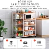 Kệ lò vi sóng 70-90cm gỗ MDF, ngăn tủ, bánh xe – Giá ưu đãi 539k, tiết kiệm không gian 3