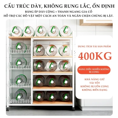 Kệ lò vi sóng 70-90cm gỗ MDF, ngăn tủ, bánh xe – Giá ưu đãi 539k, tiết kiệm không gian 4