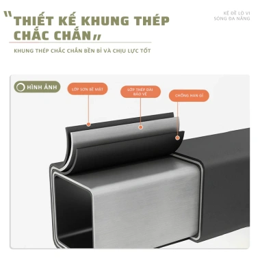 Kệ Lò Vi Sóng Đa Năng Chữ U, Khung Thép Chắc Chắn, Dùng Để Gia Vị - Giá 119.000đ 9 Kệ Lò Vi Sóng Đa Năng Chữ U, Khung Thép Chắc Chắn, Dùng Để Gia Vị - Giá 119.000đ 9