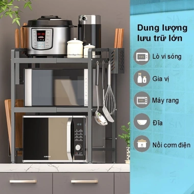 Kệ Lò Vi Sóng Điều Chỉnh 2-3 Tầng Giá Rẻ 229.000₫ - Tiết Kiệm Không Gian Bếp