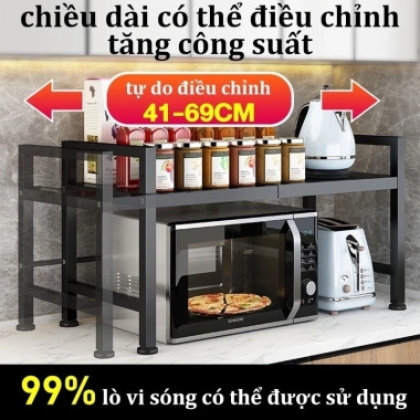 Kệ Lò Vi Sóng Điều Chỉnh 2-3 Tầng Giá Rẻ 229.000₫ - Tiết Kiệm Không Gian Bếp