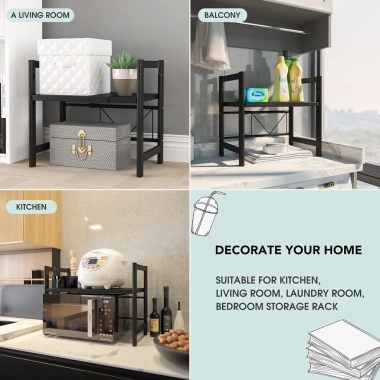 Kệ Lò Vi Sóng Điều Chỉnh 2-3 Tầng Giá Rẻ 229.000₫ - Tiết Kiệm Không Gian Bếp