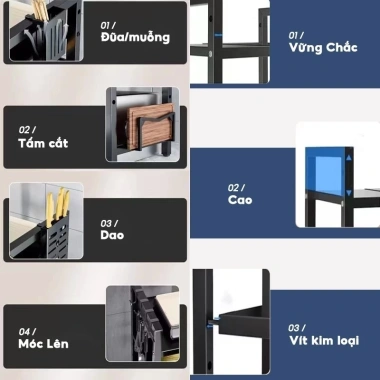 Kệ Lò Vi Sóng Điều Chỉnh 2-3 Tầng Giá Rẻ 229.000₫ - Tiết Kiệm Không Gian Bếp