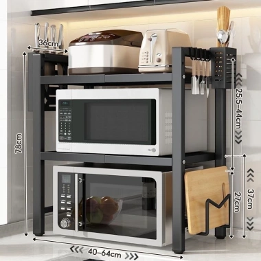 Kệ Lò Vi Sóng Điều Chỉnh 2-3 Tầng Giá Rẻ 229.000₫ - Tiết Kiệm Không Gian Bếp