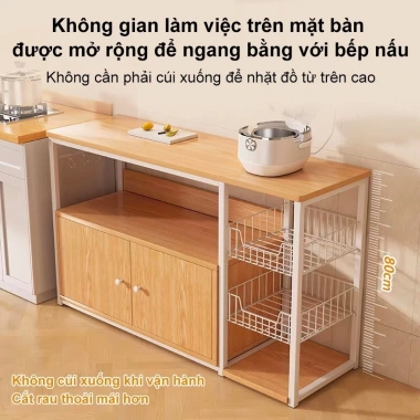 Kệ lò vi sóng gỗ đa năng MIST – Kệ bếp đựng trái cây, rau quả, giảm giá 669k