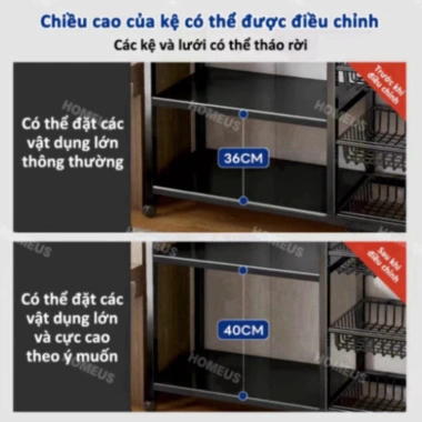 Kệ Lò Vi Sóng Thép Không Gỉ, Thiết Kế Hiện Đại - Giá 595.000 VNĐ GVQ Store 8