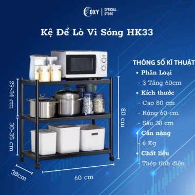 Kệ Lò Vi Sóng Thép Không Gỉ, Thiết Kế Hiện Đại - Giá 595.000 VNĐ GVQ Store 10