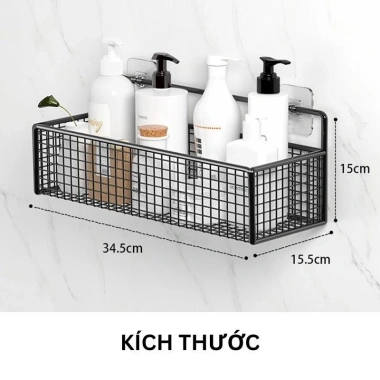 Kệ Lưới Chữ Nhật Đựng Đồ Nhà Tắm Dán Tường Tiện lợi cho bồn cầu, giá chỉ 49.000₫