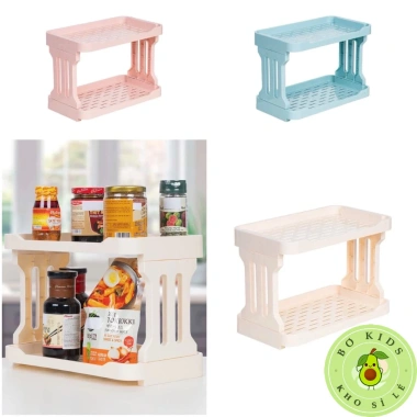 Kệ mini 2 tầng nhựa Việt Nhật - Đựng gia vị, mỹ phẩm, đồ học tập, tiết kiệm không gian