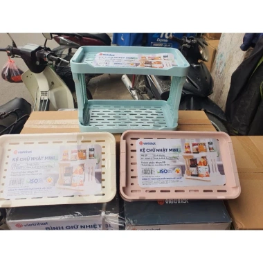 Kệ mini 2 tầng nhựa Việt Nhật - Đựng gia vị, mỹ phẩm, đồ học tập, tiết kiệm không gian