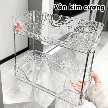 Kệ mỹ phẩm acrylic sóng nước trong suốt vân kim cương sang trọng - Giảm còn 69.000₫
