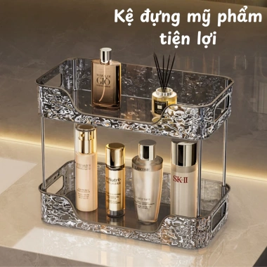 Kệ mỹ phẩm acrylic sóng nước trong suốt vân kim cương sang trọng - Giảm còn 69.000₫