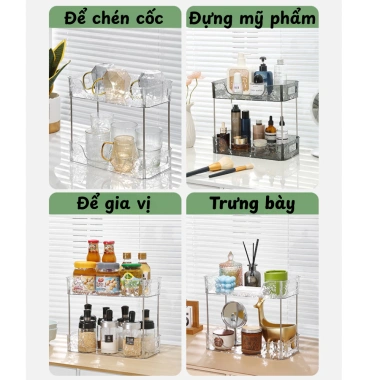 Kệ mỹ phẩm acrylic sóng nước trong suốt vân kim cương sang trọng - Giảm còn 69.000₫